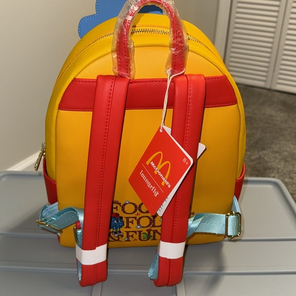 Loungefly McDonald's Vintage Fry Kids Triple Pocket Mini Backpack - Picture 8 of 11